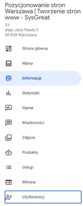 Uprawnienia do wizytówki Google Moja Firma